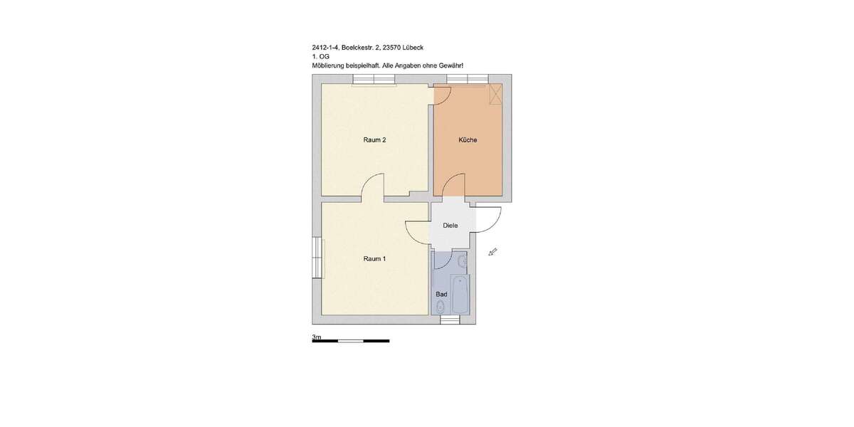 Etagenwohnung Lübeck Alt-Travemünde / Rönnau - 2 Zimmer, 55 m&sup2;, 660&euro; | Angebot:26380223