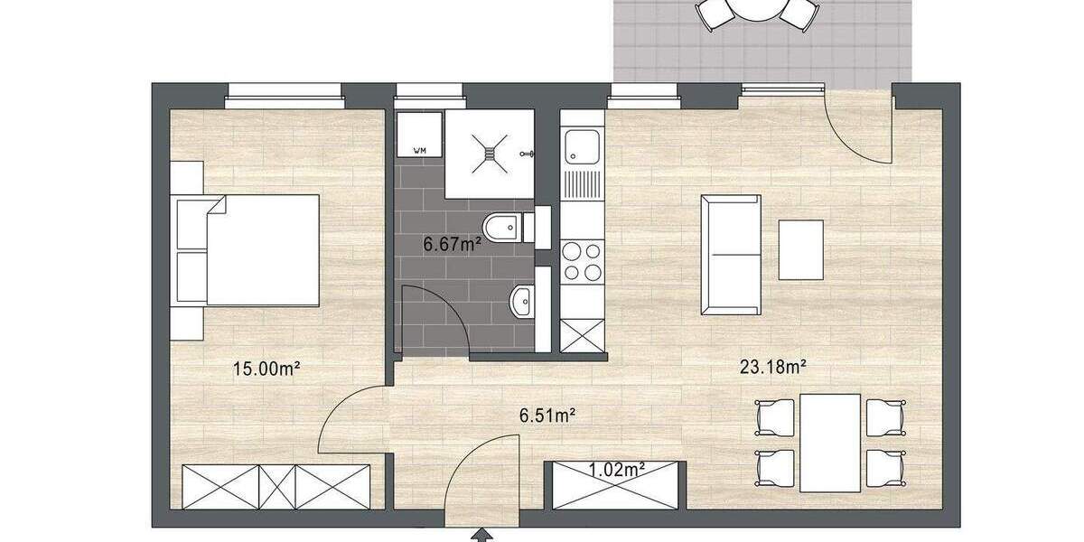 Etagenwohnung Stockelsdorf - 2 Zimmer, 58 m&sup2;, 309.000&euro; | Angebot:25775571