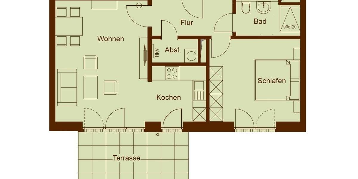 komfortable 2-Zimmer-Wohnung in ruhiger Lage 2 zimmer