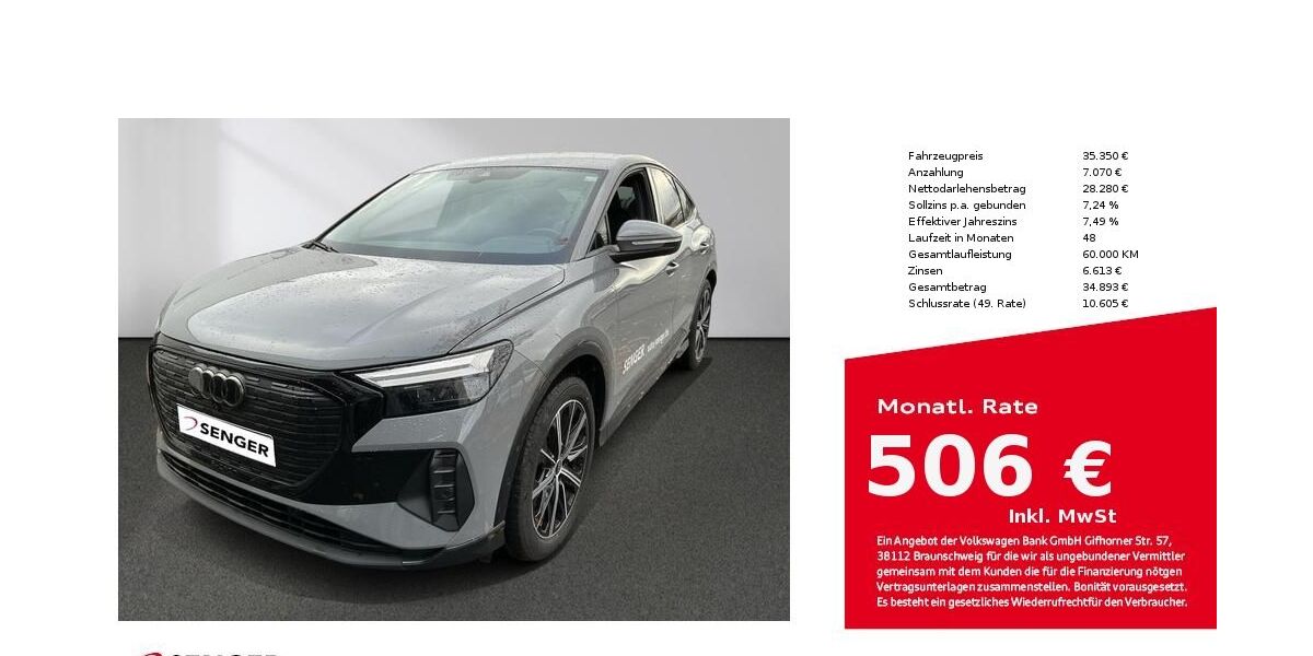 Audi Q4 e-tron 38.250 km 35.350 € Lübeck 23556