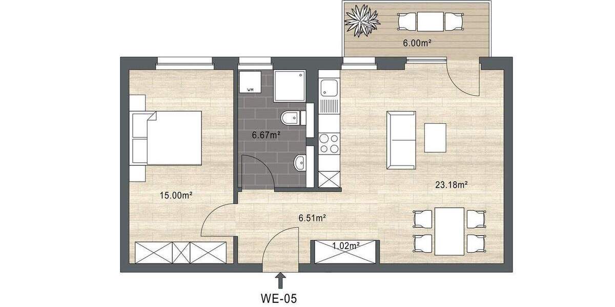 Etagenwohnung Stockelsdorf - 2 Zimmer, 55 m&sup2;, 299.000&euro; | Angebot:25775572