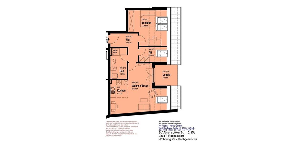 Etagenwohnung Stockelsdorf - 2 Zimmer, 66 m&sup2;, 376.968&euro; | Angebot:26658967