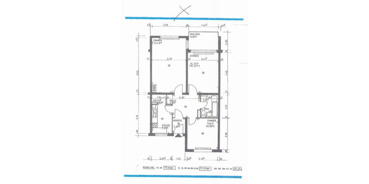 Etagenwohnung Reinfeld - 3 Zimmer, 77 m&sup2;, 960&euro; | Angebot:25734637
