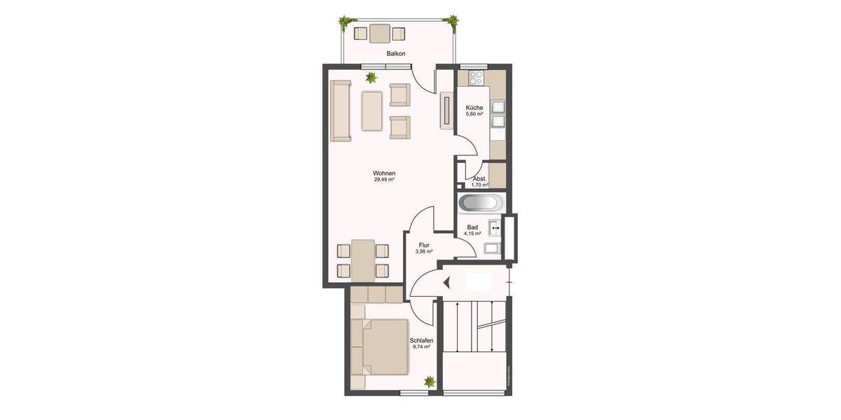 Etagenwohnung Bad Segeberg - 2 Zimmer, 53 m&sup2;, 139.000&euro; | Angebot:25065805