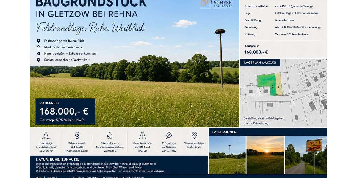 Grundstück Rehna / Gletzow Gletzow - 168.000&euro; | Angebot:27087059