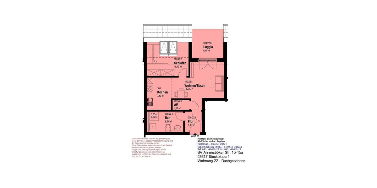 Etagenwohnung Stockelsdorf - 2 Zimmer, 48 m&sup2;, 275.000&euro; | Angebot:26572941
