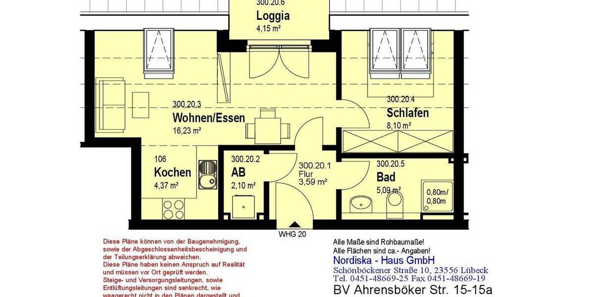 Etagenwohnung Stockelsdorf - 2 Zimmer, 40 m&sup2;, 230.000&euro; | Angebot:26572942