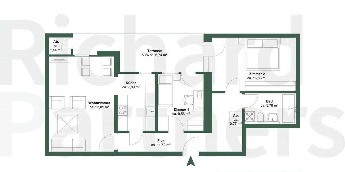 Etagenwohnung Lübeck St. Lorenz Nord - 3 Zimmer, 80 m&sup2;, 259.000&euro; | Angebot:24334720