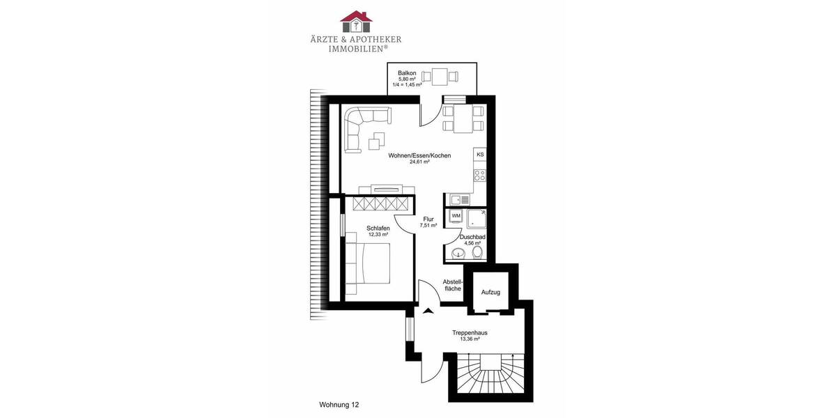 Etagenwohnung Leezen - 2 Zimmer, 50 m&sup2;, 259.000&euro; | Angebot:25939269