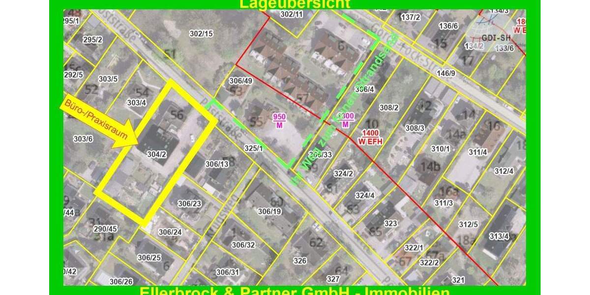Büro-Praxisraum (Souterrain) Strandnähe (300 m) 1 zimmer