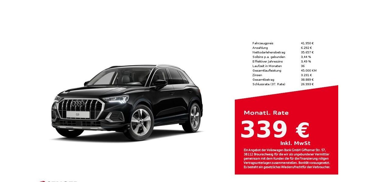 Audi Q3 9.200 km 41.880 &euro; Lübeck 23556