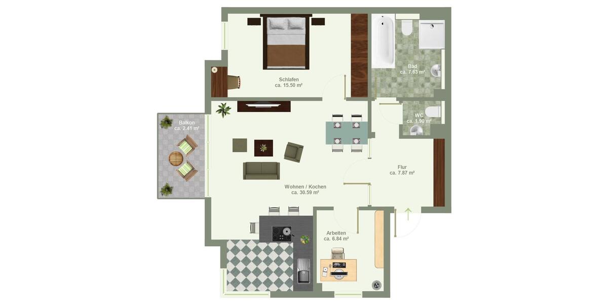 Etagenwohnung Bad Segeberg - 3 Zimmer, 72 m&sup2;, 230.000&euro; | Angebot:26833046