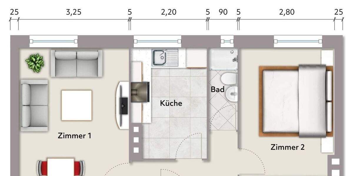 Etagenwohnung Lübeck St. Gertrud - 2 Zimmer, 38 m&sup2;, 99.000&euro; | Angebot:25245434