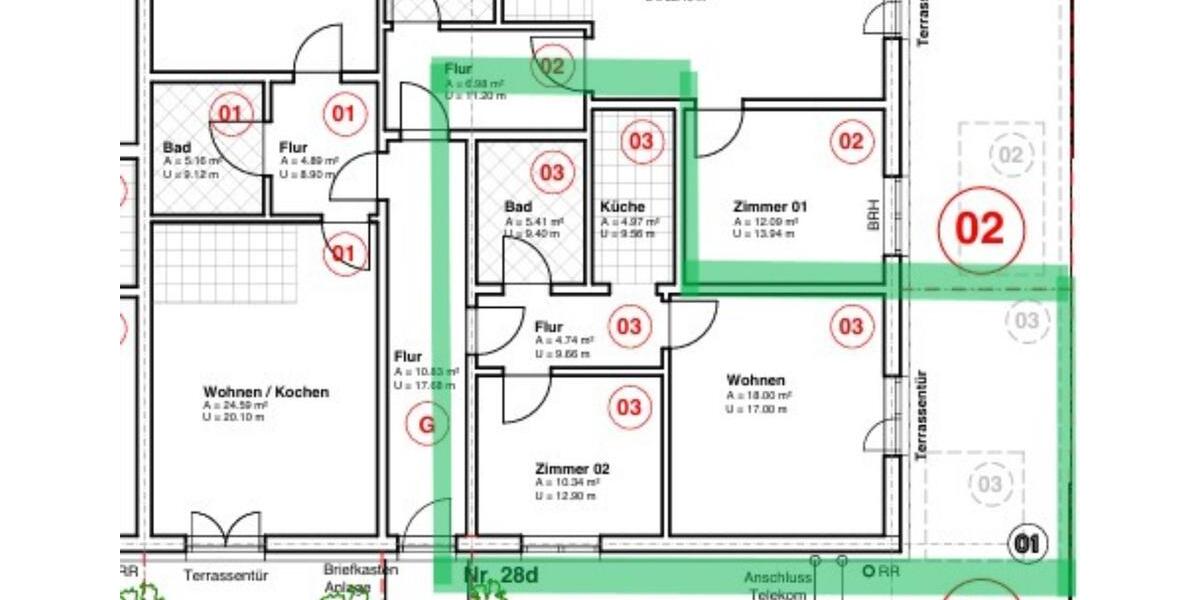 Terrassenwohnung Dassow - 2 Zimmer, 46 m&sup2;, 363&euro; | Angebot:25284862