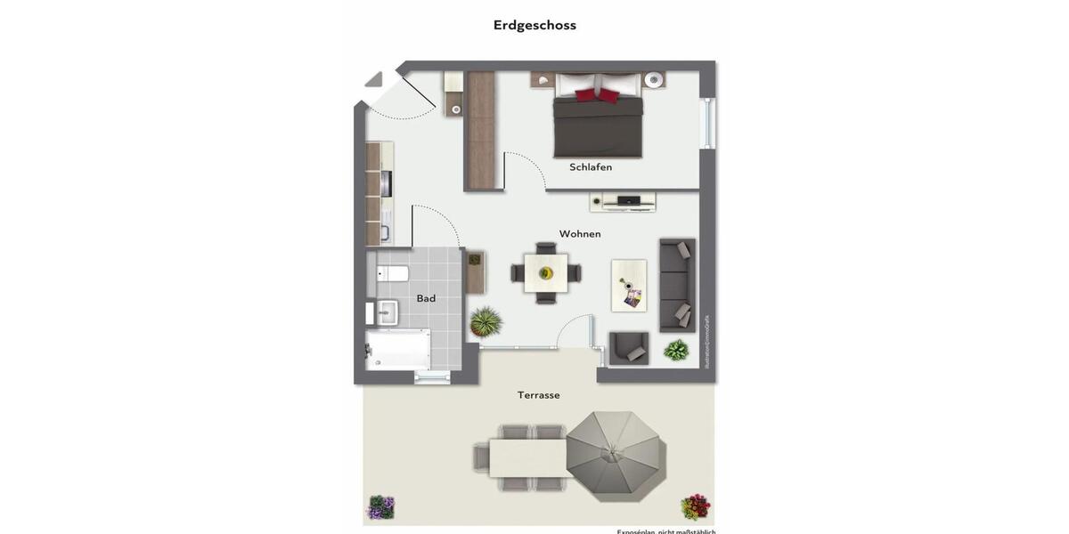 Erdgeschoßwohnung Lübeck Alt-Travemünde / Rönnau - 2 Zimmer, 56 m&sup2;, 400.000&euro; | Angebot:26778655