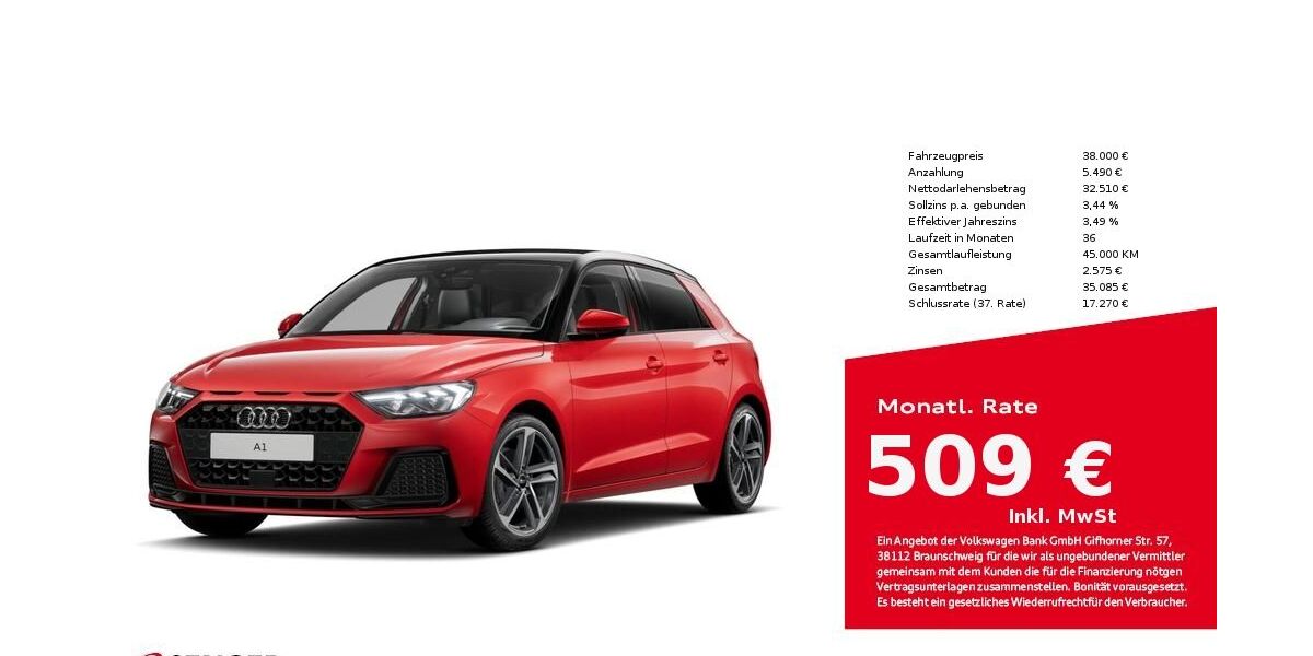 Audi A1 4.400 km 38.000 &euro; Lübeck 23556