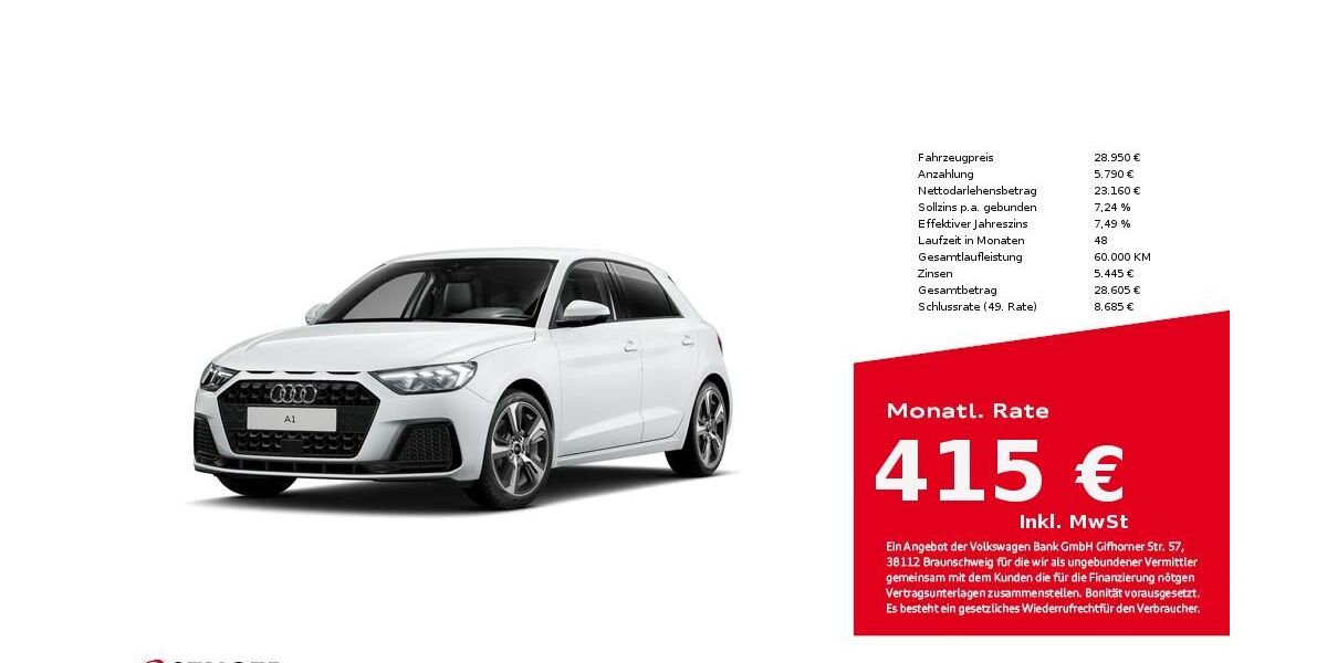 Audi A1 10.300 km 28.750 &euro; Lübeck 23556