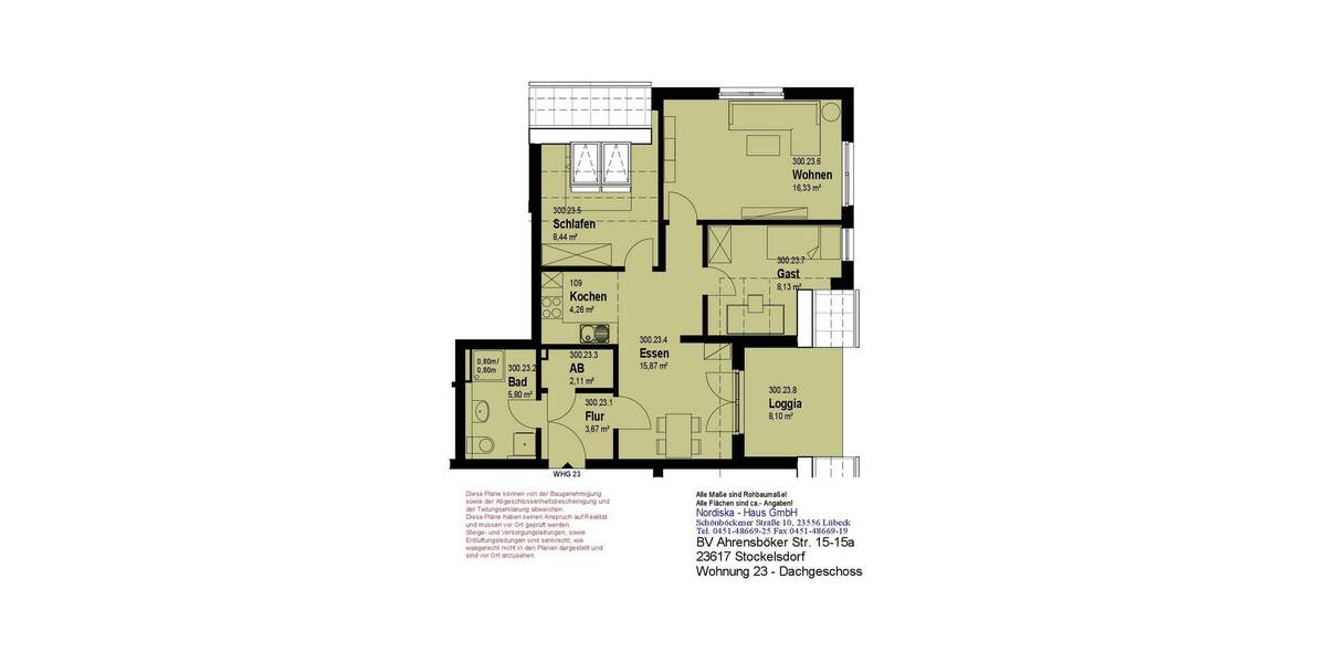 Etagenwohnung Stockelsdorf - 4 Zimmer, 66 m&sup2;, 376.968&euro; | Angebot:26597766