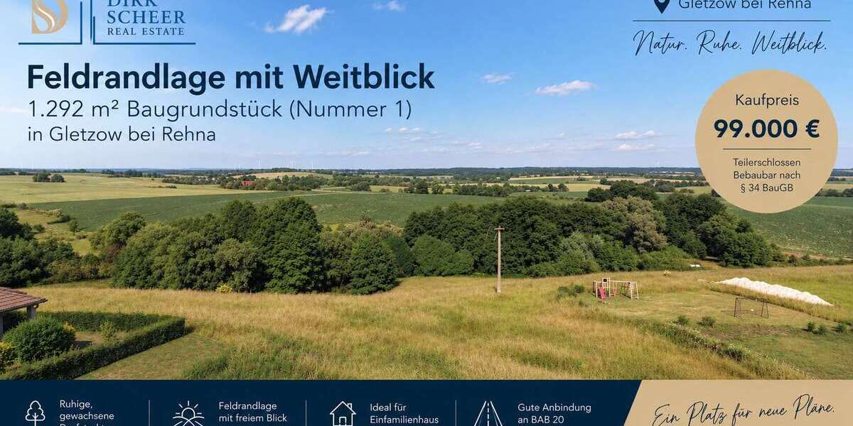 Grundstück Rehna / Gletzow Gletzow - 99.000&euro; | Angebot:27328332