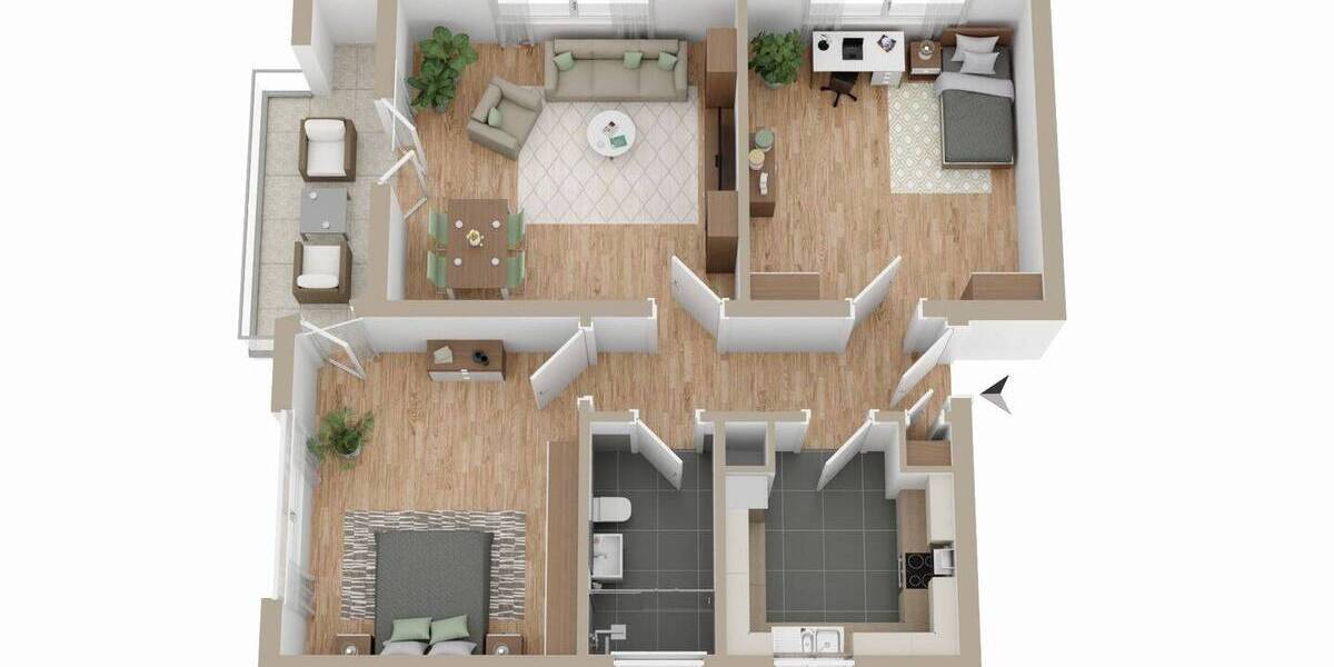 Etagenwohnung Bad Segeberg - 3 Zimmer, 69 m&sup2;, 134.000&euro; | Angebot:26927966