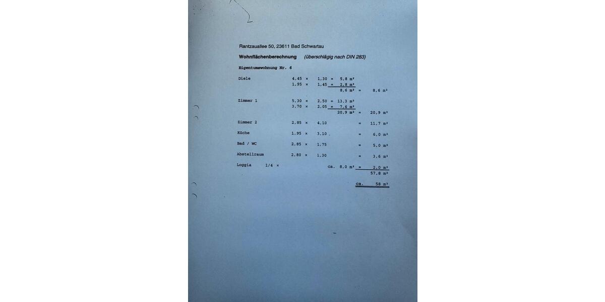 Etagenwohnung Bad Schwartau - 2 Zimmer, 58 m&sup2;, 209.900&euro; | Angebot:25971328