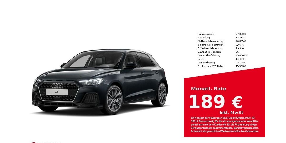 Audi A1 9.400 km 27.380 € Lübeck 23556