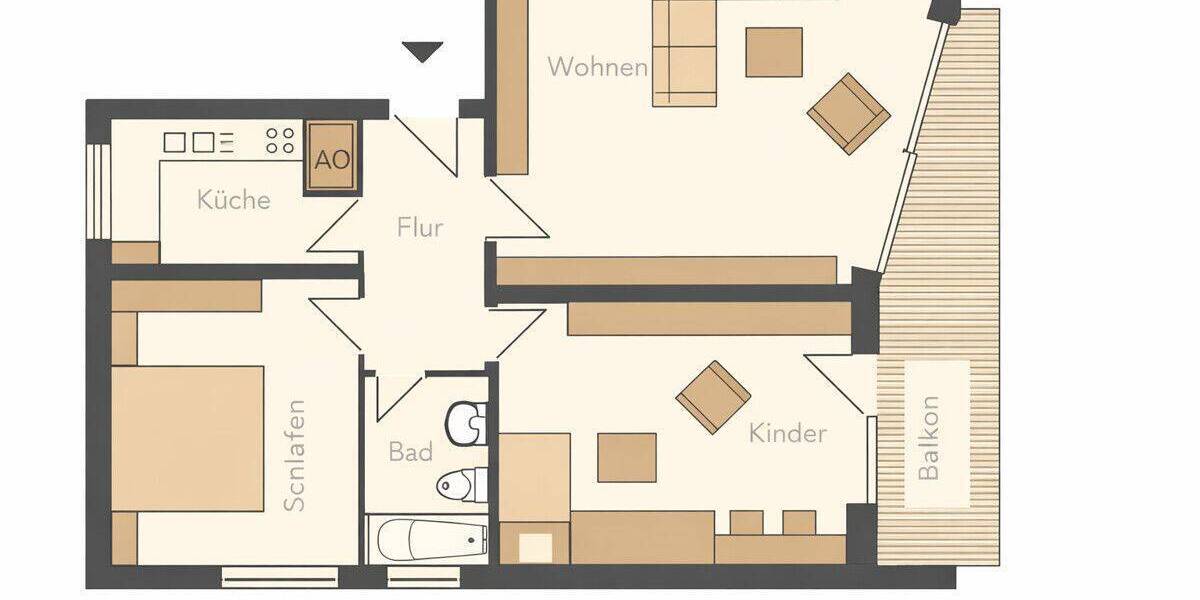 Etagenwohnung Bad Schwartau - 3 Zimmer, 84 m&sup2;, 189.000&euro; | Angebot:26852999