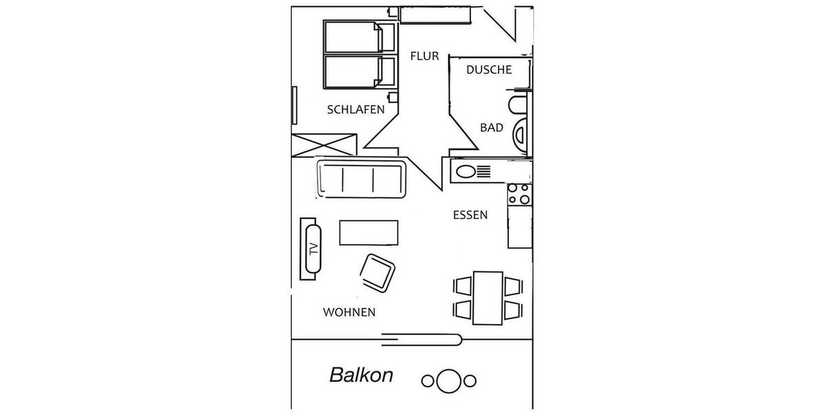 Etagenwohnung Lübeck-Travemünde Travemünde - 2 Zimmer, 55 m&sup2;, 880&euro; | Angebot:26885016