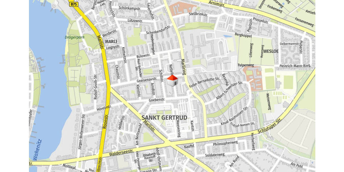 Etagenwohnung Lübeck St. Gertrud - 2 Zimmer, 42 m&sup2;, 405&euro; | Angebot:26387952