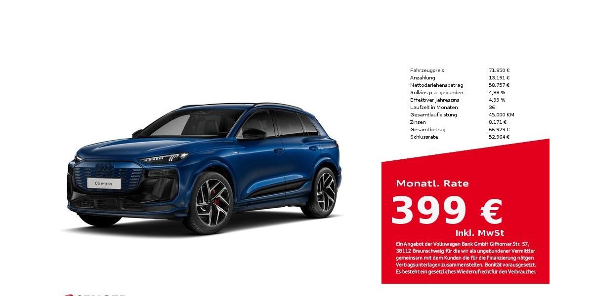 Audi Q6 e-tron 9.750 km 71.780 &euro; Lübeck 23556