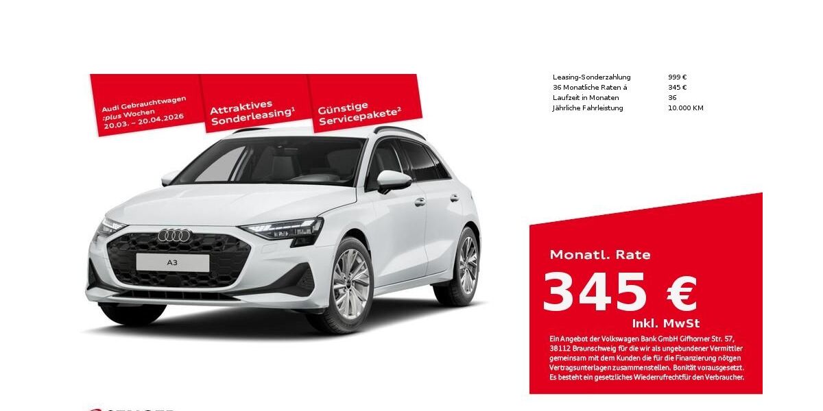 Audi A3 8.550 km 33.880 &euro; Bad Oldesloe 23843