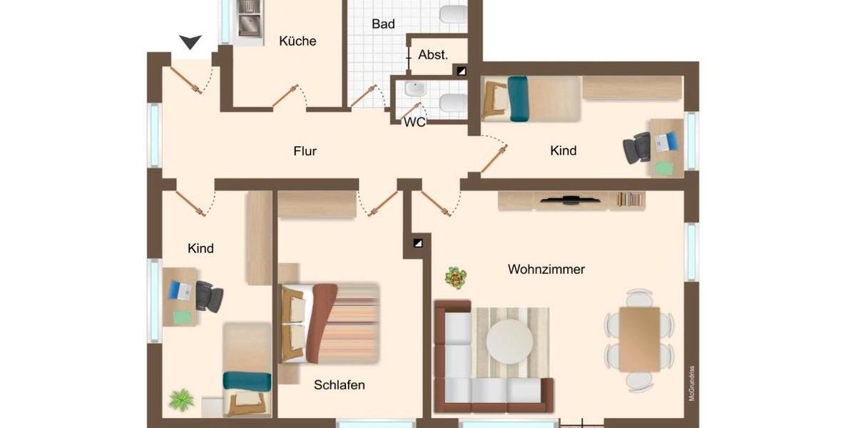 Dachgeschoßwohnung Bad Oldesloe - 4 Zimmer, 102 m&sup2;, 1.100&euro; | Angebot:26655363