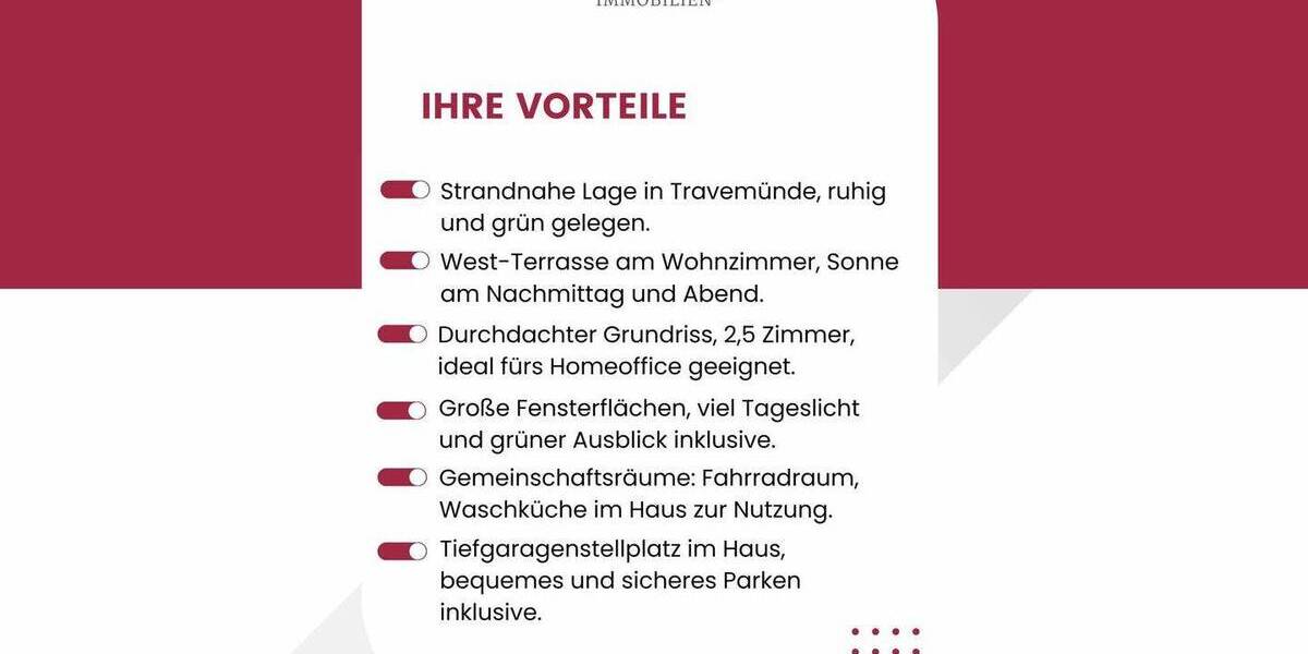 Etagenwohnung Lübeck / Travemünde Travemünde - 2 Zimmer, 68 m&sup2;, 349.000&euro; | Angebot:25985283