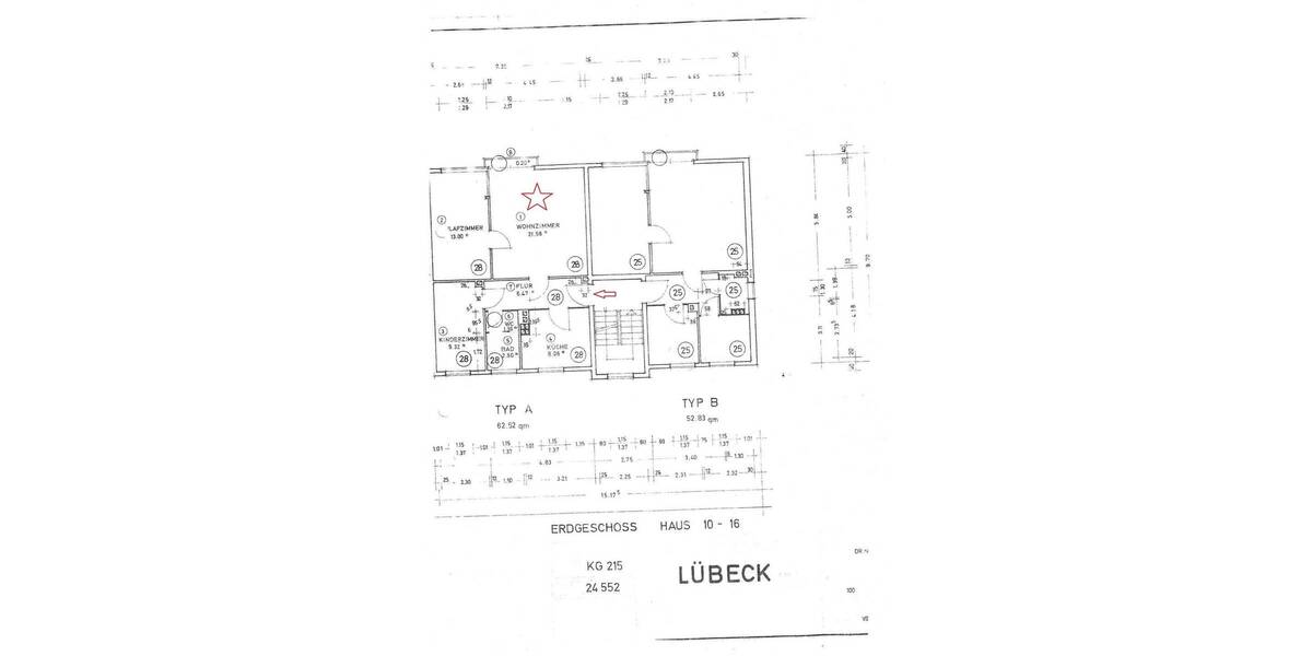 Etagenwohnung Lübeck St. Gertrud - 2 Zimmer, 63 m&sup2;, 149.000&euro; | Angebot:26220458