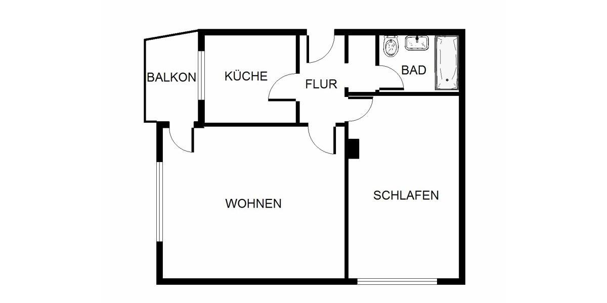 Erdgeschoßwohnung Lübeck Sankt Jürgen - 2 Zimmer, 47 m&sup2;, 539&euro; | Angebot:25210645