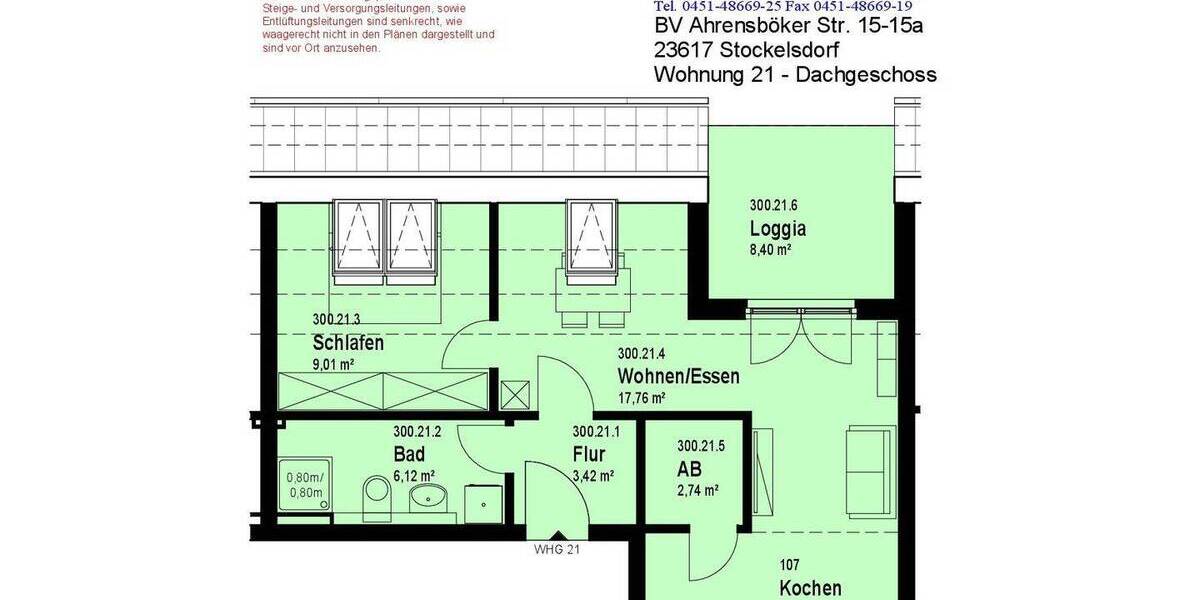 Etagenwohnung Stockelsdorf - 2 Zimmer, 50 m&sup2;, 285.890&euro; | Angebot:26572945
