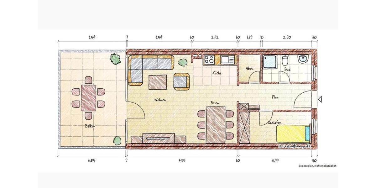 Terrassenwohnung Scharbeutz - 2 Zimmer, 64 m&sup2;, 1.100&euro; | Angebot:25943284