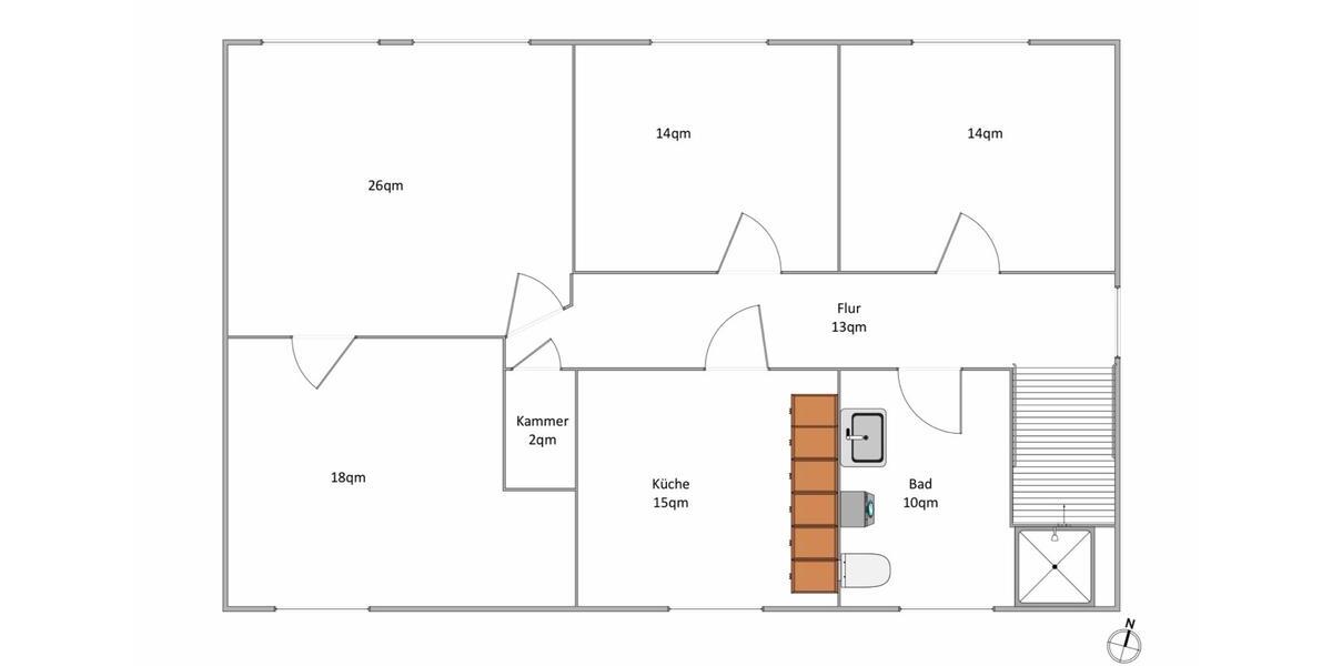 Etagenwohnung Rehna - 4 Zimmer, 110 m&sup2;, 1.240&euro; | Angebot:25202016