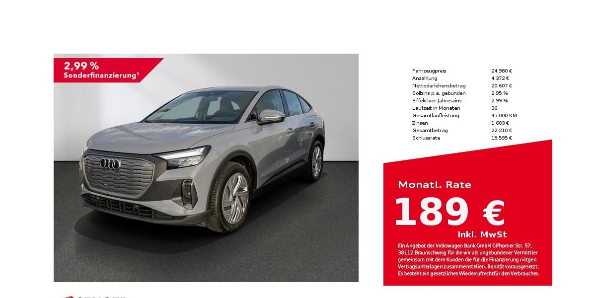 Audi Q4 e-tron 34.350 km 24.380 &euro; Lübeck 23556