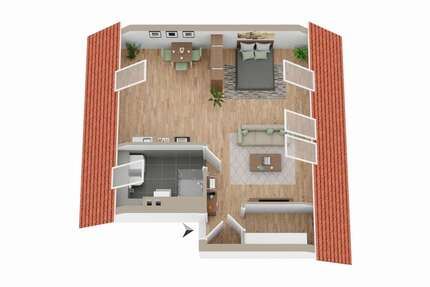 Wohnung Bad Segeberg - 1 Zimmer, 45 m&sup2;, 597&euro; | Angebot:23317587