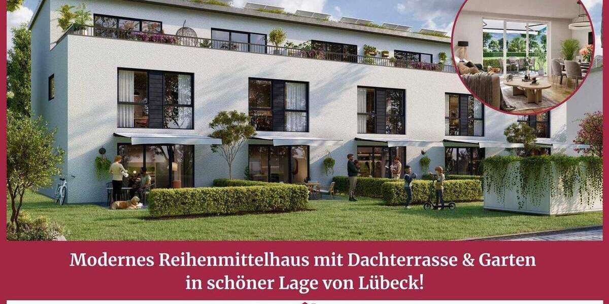 Modernes Reihenmittelhaus mit Dachterrasse in schöner Lage von Lübeck 5 zimmer