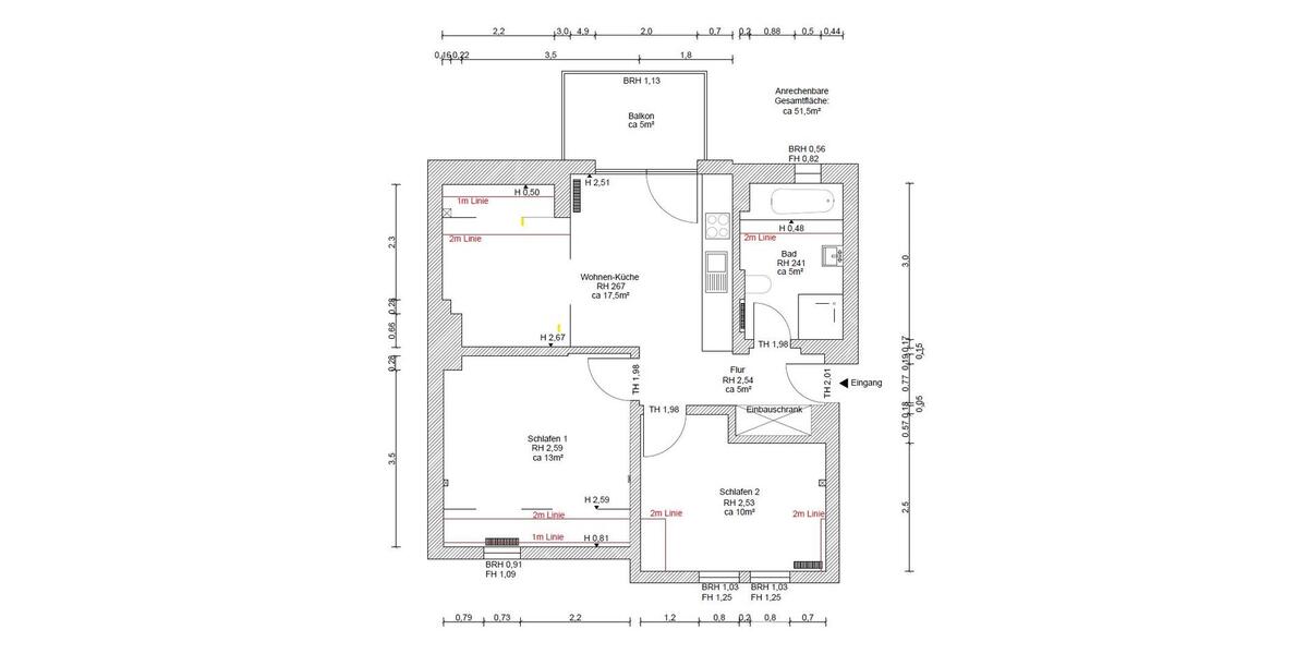 Dachgeschoßwohnung Lübeck Sankt Lorenz Nord - 2.5 Zimmer, 52 m&sup2;, 766&euro; | Angebot:25974742