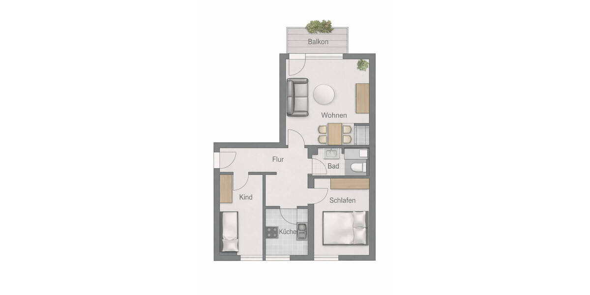 Etagenwohnung Lübeck St. Lorenz Nord - 3 Zimmer, 61 m&sup2;, 159.000&euro; | Angebot:26557136